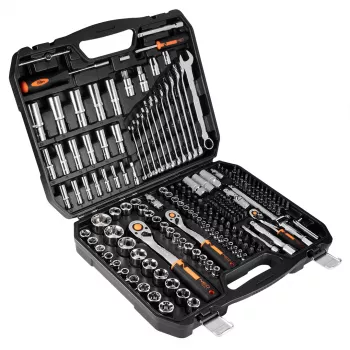 NEO TOOLS topnøglesæt 1/4 inch , 3/8 inch , 1/2 inch fatning, 219 dele, chrom-vanadium-stål
