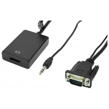 Accura VGA + minijack til HDMI 0,2 m video- og lydkonverter