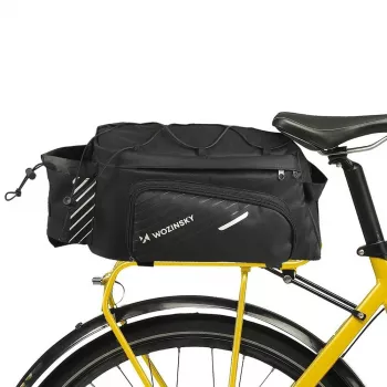 Wozinsky cykelbagagebærtaske 9L med skulderrem og regncover sort (WBB22BK)