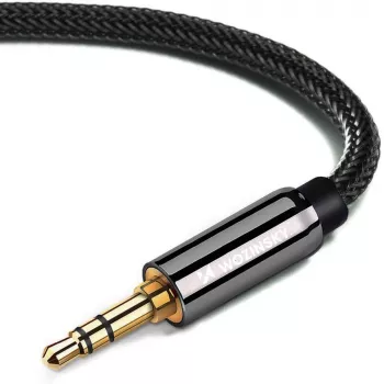 Wozinsky vinklet AUX-kabel (han-han) Mini Jack 2 m sort