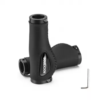 ROCKBROS Mikrofiberlæder cykelgreb sort 130 mm dobbelt lock-on ergonomiske MTB- og landevejsgreb
