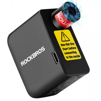 ROCKBROS mini elektrisk pumpe 42320008001 til Schrader/Presta-ventiler 100 PSI - sort