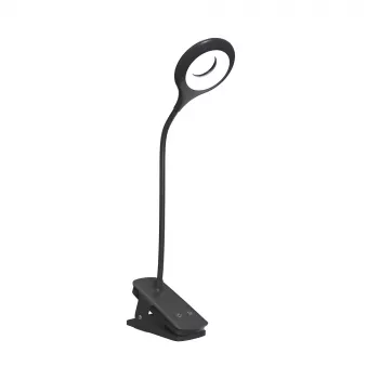 WOZINSKY Mini Wireless LED-læselampe med clip og USB-C-kabel - sort