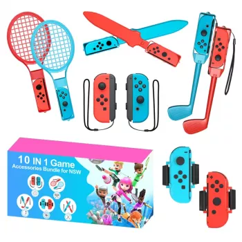 Nintendo Switch Sports 10-i-1 familie-tilbehørssæt - rød og blå sæt