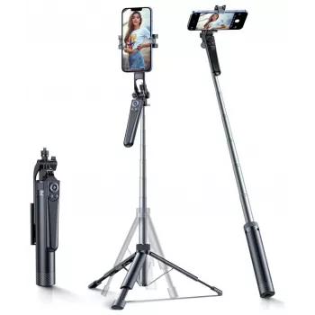 Selfie stick Wozinsky WC1Y70S teleskopstativ 1,7 m med telefonholder - sort