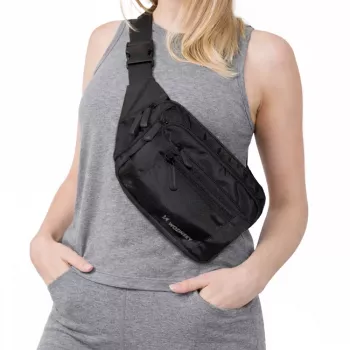 Wozinsky WSB-W1 unisex bæltetaske / skuldertaske med justerbar rem, vandafvisende - sort