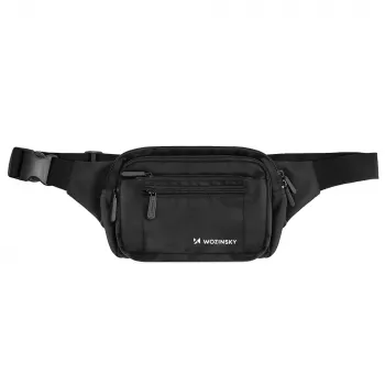 Wozinsky WSB-W1 unisex bæltetaske / skuldertaske med justerbar rem, vandafvisende - sort