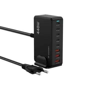 Wozinsky 240W GaN QC3 ladestation - sort