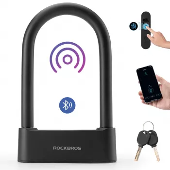 Rockbros SMART Fingerprint & Bluetooth cykelkabelslås 100 cm sort