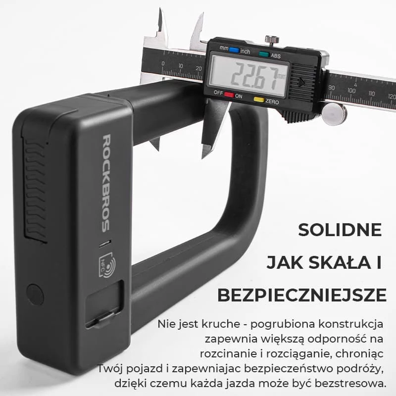 Rockbros RBNS1 SMART NFC U-lås - sort
