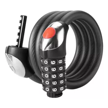 ROCKBROS RKS531 5-cifret kodelås kabellås med LED, 180 cm, sort