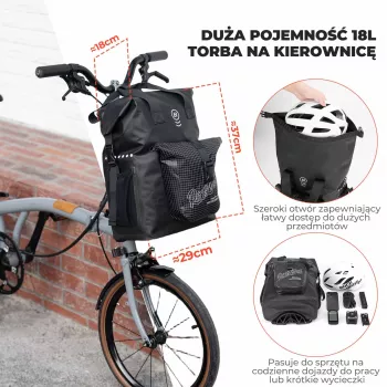 Rockbros AS-158 Fronttaske til Brompton foldecykel - sort