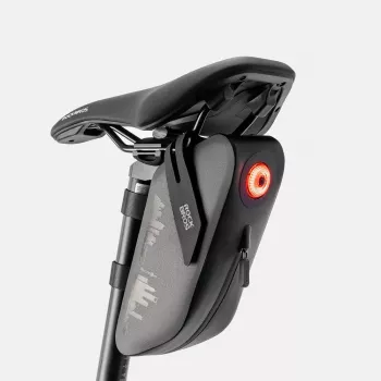 Rockbros AS-078-1 sadeltaske med smart baglygte, 0,8 L, sort
