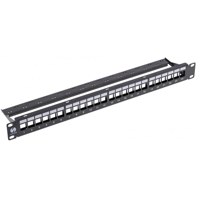 NETRACK 104-20 24-port Keystone patchpanel 1U 19 inch sort
