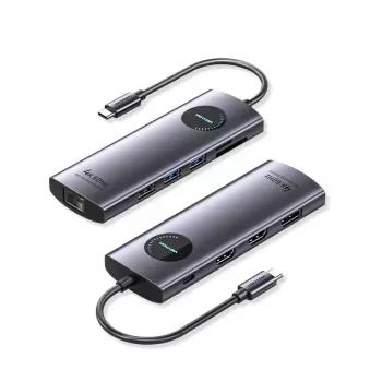 VENTION USB-C 10-i-1 dockingstation 8K 30Hz 100W PD med LED-display