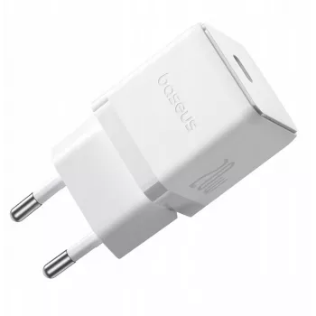 Baseus Palm 1C 20W USB-C-lader med Baseus Mini White USB-C 60W-kabel 1m - hvid