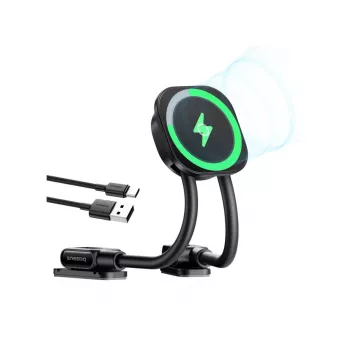 Baseus PrimeTrip C03sPro Bilholder til instrumentbræt med induktionslader, klæbemontage, sort