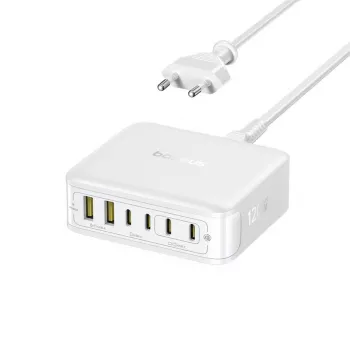 Baseus EnerFill FH21 120W 4xUSB-C + 2xUSB-A GaN-ladestation - hvid