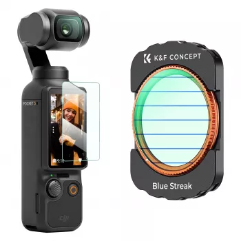 KF Filtr Blue Streak anamorfisk filter + hærdet glas skærmbeskytter 2-i-1 til DJI Osmo Pocket 3 / 4