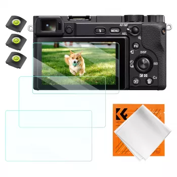 KF 3-pak 9H hærdet glas displayskærmbeskytter til Sony NEX-7, NEX-6, NEX-6L, NEX-5, NEX-3N, Alpha a6600