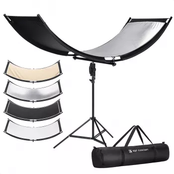 K&F Concept U-formet 4-i-1 buet reflektor 180x60cm med lysstativ og bæretaske
