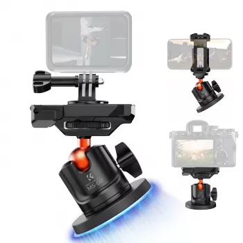 KF 3D-kuglehoved magnetisk stativholder til GoPro smartphone kamera med 1/4