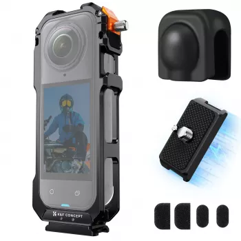 KF Protective Frame Mount Cage med 2x 1/4 inch-20 gevind og GoPro-holder til Insta360 X5 / Kf31.182