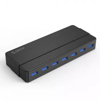 ORICO H7928-U3-V1 7-port USB 3.0-hub med 7x USB-A, sort