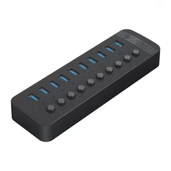 ORICO CT2U3-10AB 10-port USB 3.0-hub med individuelle kontakter - sort