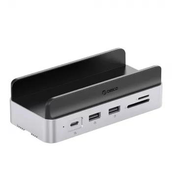 ORICO MiniDock 10-i-1 USB-C dockingstation med M.2 NVMe/SATA SSD-kabinet - sølv