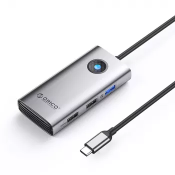 ORICO PW11-5P USB-C-hub dockingstation 1x USB-A 3.0 + 2x USB-A 2.0 + 1x USB-C PD + 1x HDMI - grå