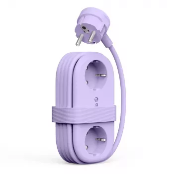 ORICO AP3 65W GaN 6-i-1 power strip med 2 AC-stikdåser, 2 USB-A og 2 USB-C-porte - lilla