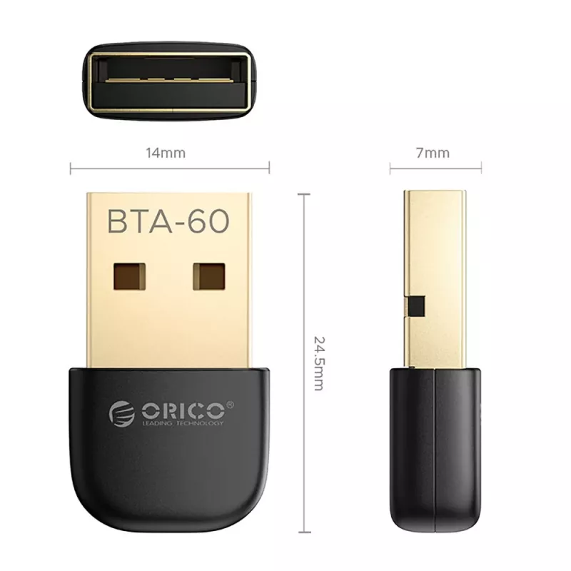 ORICO BTA-60 Bluetooth 6.0 USB-adapter, sort