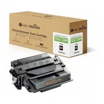 G&G Reborn Genfremstillet tonerkassette kompatibel med HP 55X / Canon 724H sort 12 500 sider