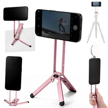 KF 3-i-1 magnetisk telefonholder stativ håndtag bordstativ til iPhone MagSafe pink