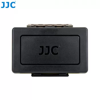 JJC Hardcase-opbevaringsetui til Insta360 X4/X3 – batteri- og hukommelseskort-organizer (sort)