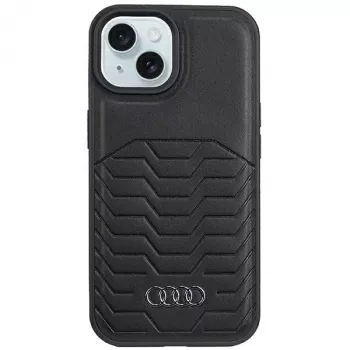 Audi kunstlæder MagSafe hardcase til iPhone 15 Plus / 14 Plus 6,7 inch - sort