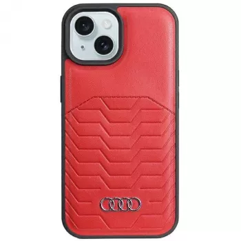 Audi kunstlæder MagSafe hardcase til iPhone 15 / 14 / 13 6,1 inch - rød