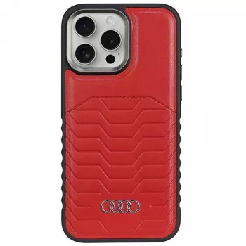 Audi Kunstlæder MagSafe iPhone 15 Pro Max 6,7 inch rød Hardcase AU-TPUPCMIP15PM-GT/D3-RD