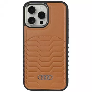 Audi Kunstlæder MagSafe iPhone 14 Pro 6,1 inch brun Hardcase AU-TPUPCMIP14P-GT/D3-BN