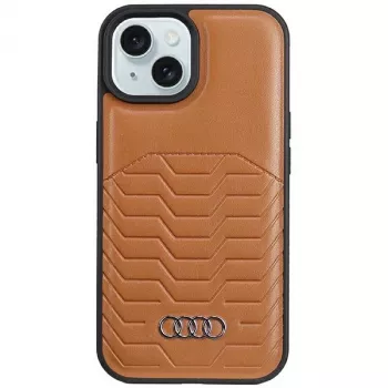 Audi kunstlæder MagSafe hardcase til Apple iPhone 15 Plus / 14 Plus 6,7 inch brun