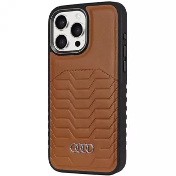 Audi kunstlæder MagSafe hardcase til Apple iPhone 15 Pro Max 6,7 inch brun