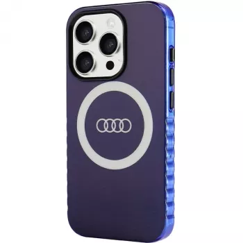 Audi IML Big Logo MagSafe-cover til iPhone 15 Pro 6,1 navyblå hardcase