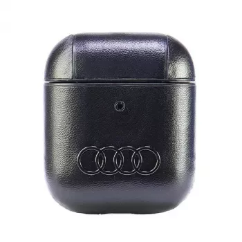 Audi Læder Big Logo AirPods 1/2 Etui sort AU-AP-GT/D3-BK