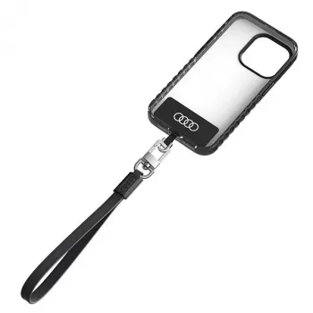 Audi Universelt Telefon Snor 28cm 10mm Læder sort AU-HSLSL-GT/D1-BK
