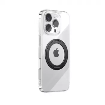 JOYROOM JR-16JL6 ultratyndt MagSafe-cover til iPhone 16 Pro Max med 360° drejelig ringstativ - sort