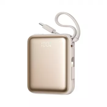 Joyroom JR-PBF27 powerbank 22,5W 10000mAh med to integrerede kabler - guld