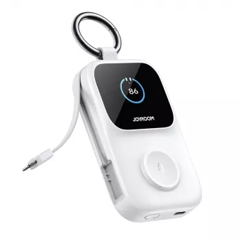 Joyroom JR-W19 5000 mAh trådløs ur-oplader powerbank hvid