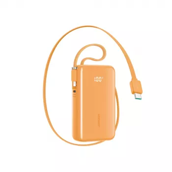 Joyroom JR-PR2 powerbank 35W 10000mAh med integrerede USB-C- og Lightning-kabler - orange