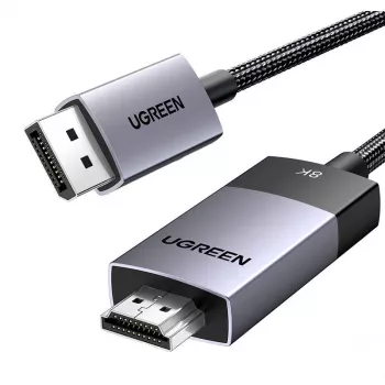 Ugreen DP115 DisplayPort til HDMI-kabel, 8K 60Hz, 2 m, sort